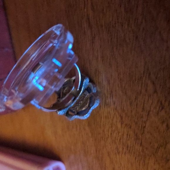 Sarah Cov. Signed & Stamped Vintage Ring Sarah Coventry Blue Oval Ring - Picture 8 of 17